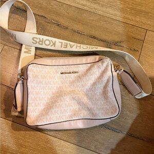 Michael Kors Blush Logo Crossbody Bag with Branded Strap